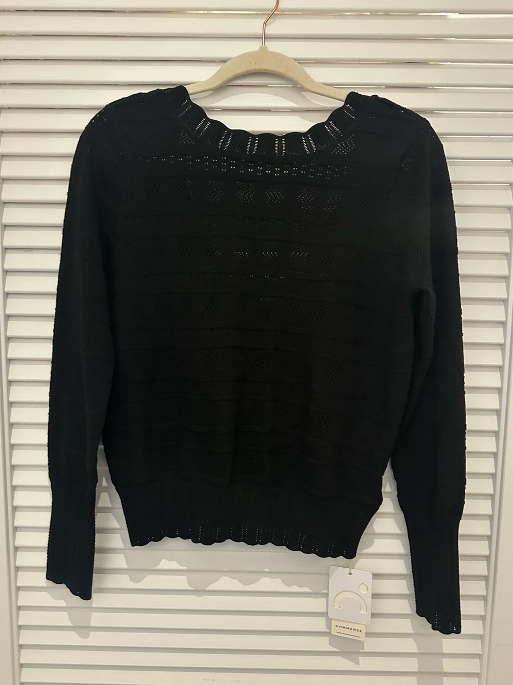 NWT Commense Low Back Lightweight Black Sweater